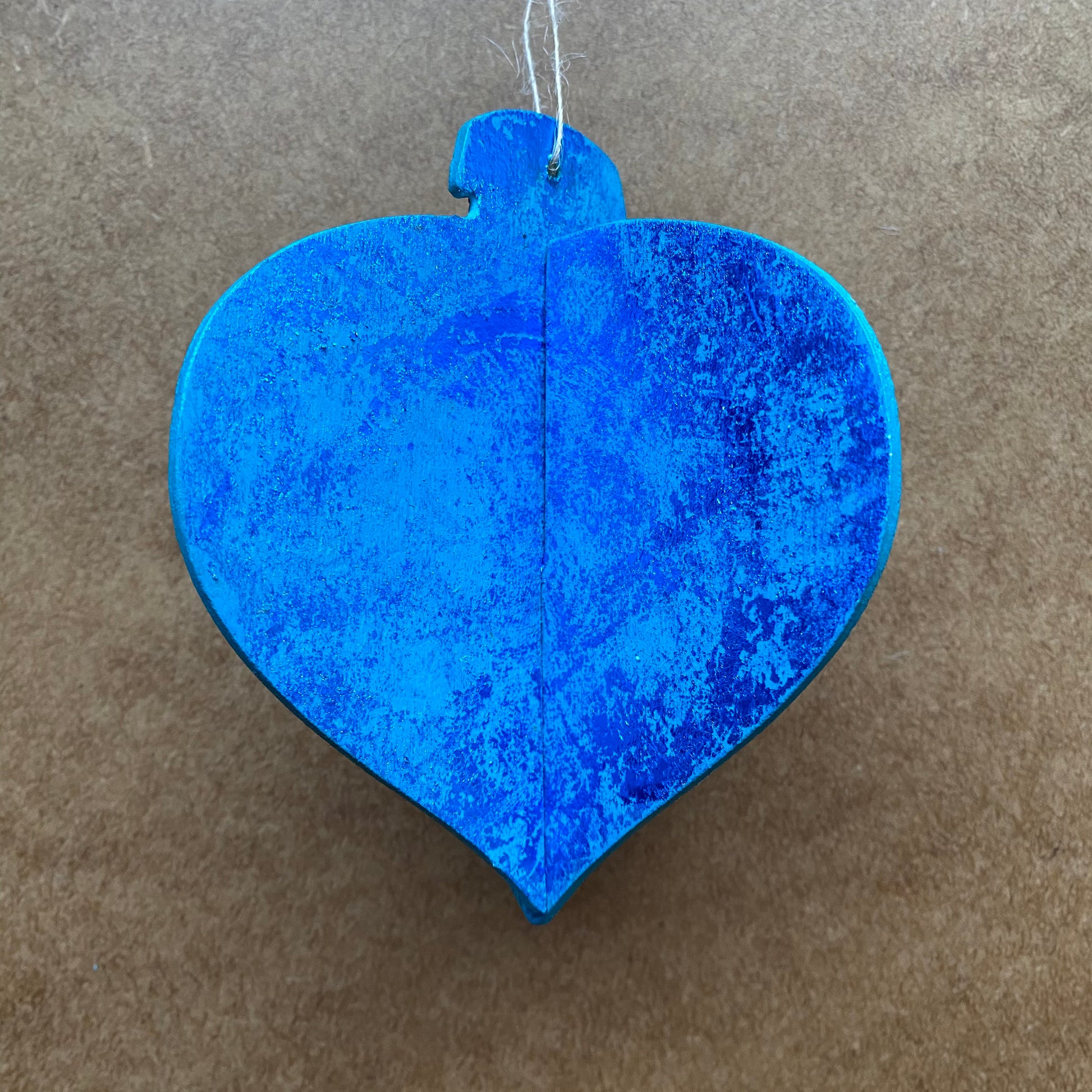 Ocean Sparkle  (Turquoise & Blue Foil) 3D Wooden Bauble by Gem Blastock