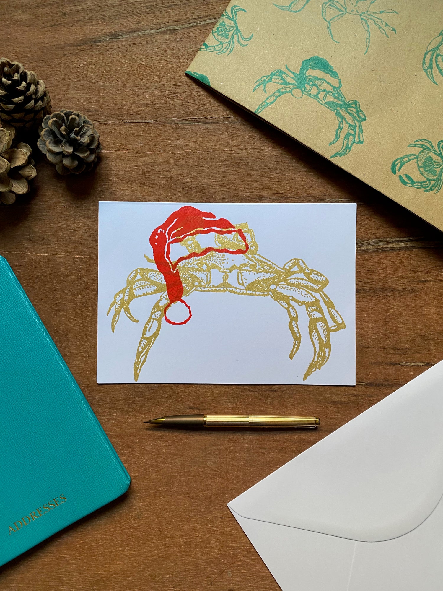 Handprinted Eco Christmas Cards - Santa Claws