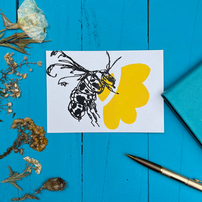 Bees In Bloom Notecard Set, by Gem Blastock