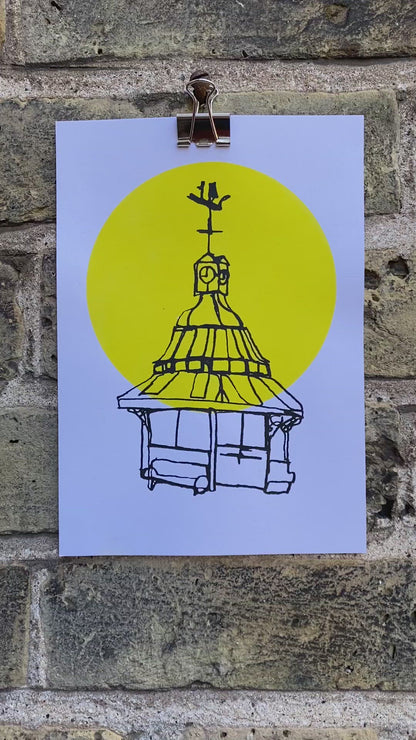 Broadstairs Clock Tower, A5 sustainable 2 colour print