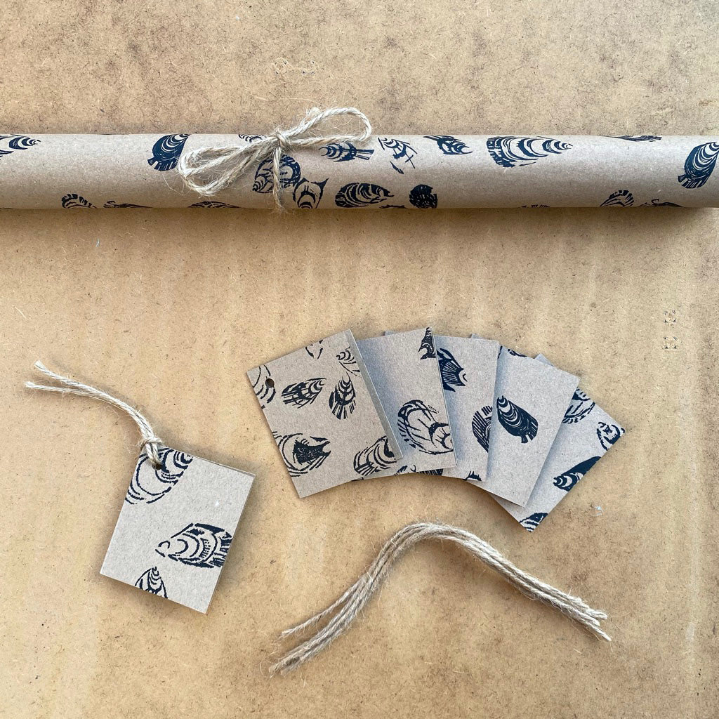 Seashell Eco Wrapping Paper & Tags by Gem Blastock