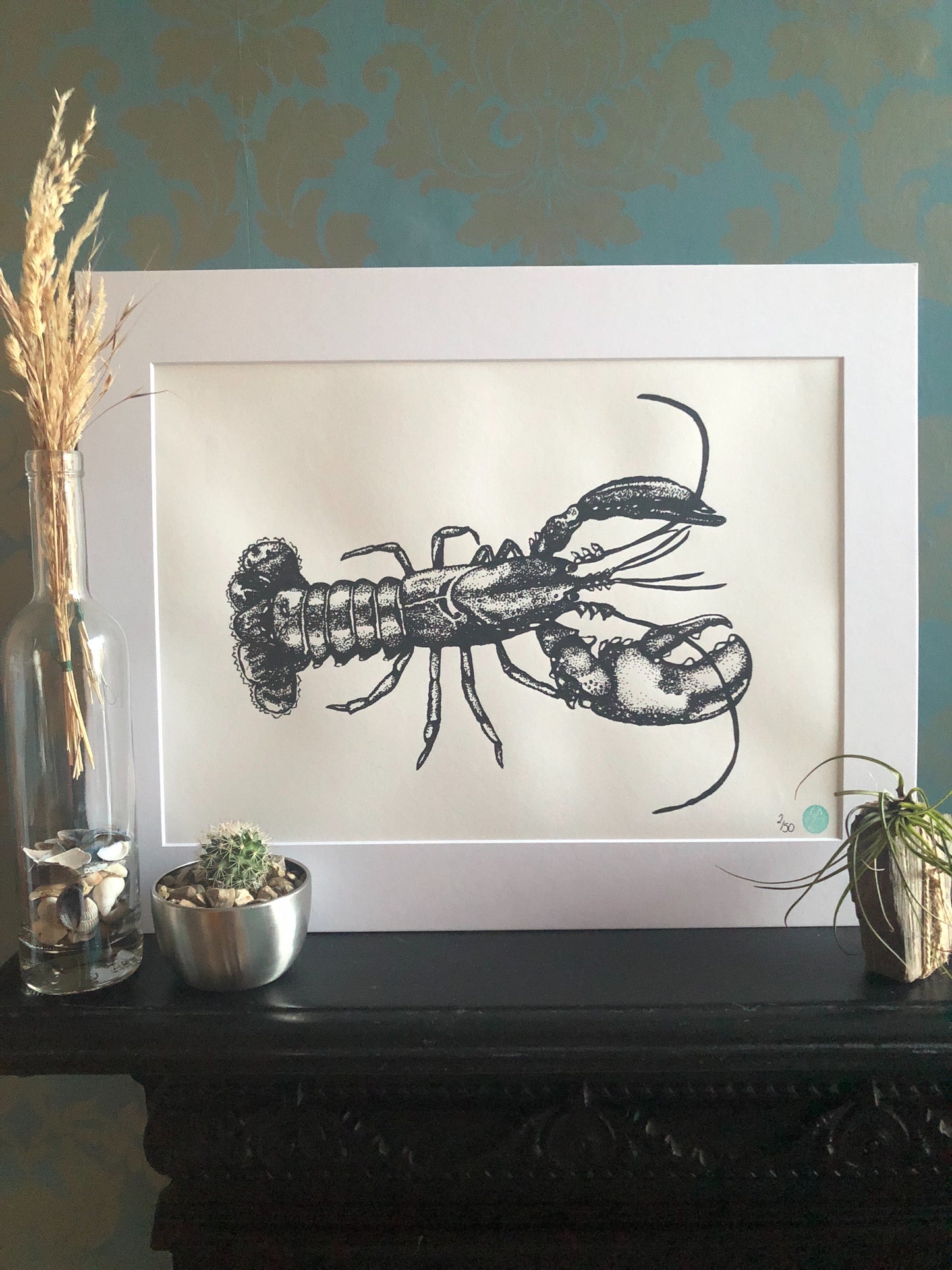 Lars the Lobster Print (Mounted)