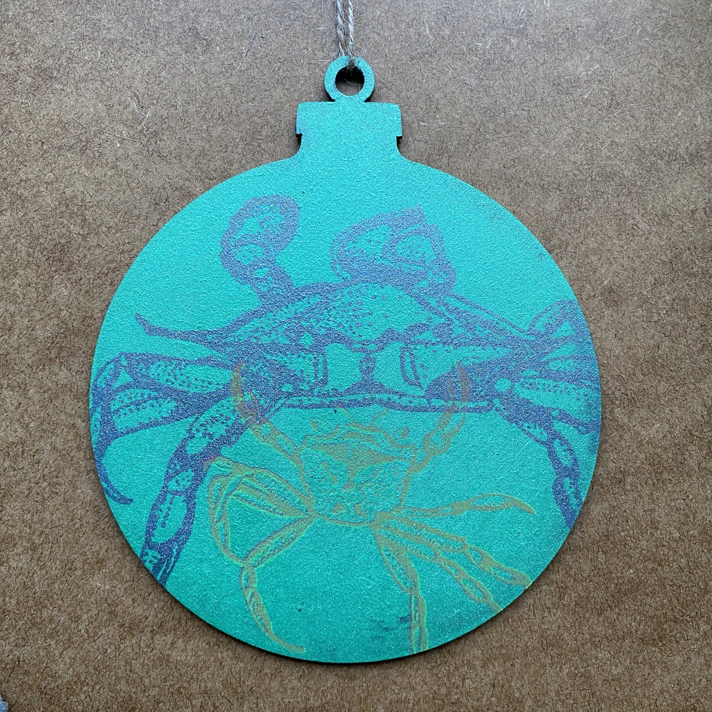 Handprinted Crab Bauble by Gem Blastock