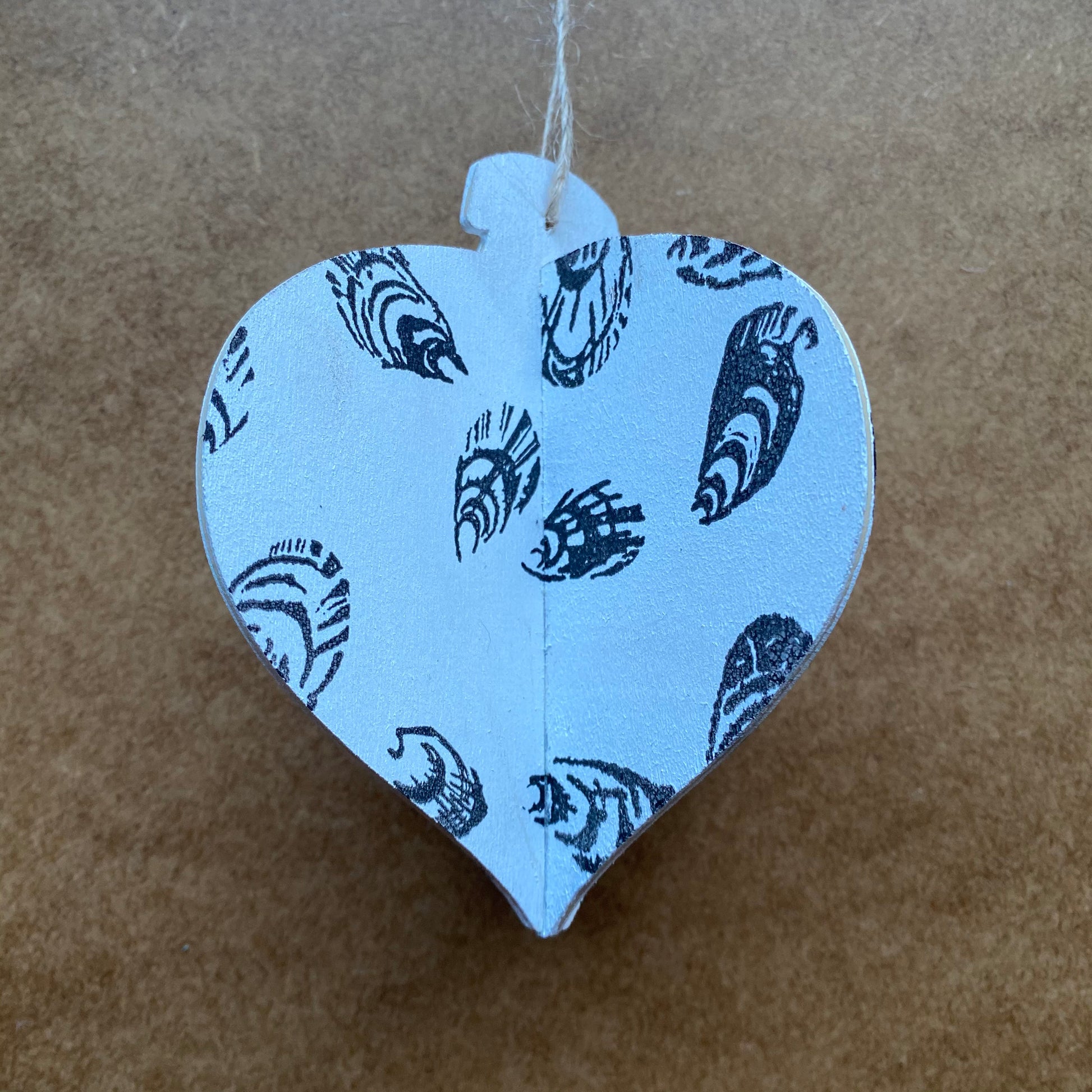 Monochrome Seashell 3D Wooden Bauble by Gem Blastock