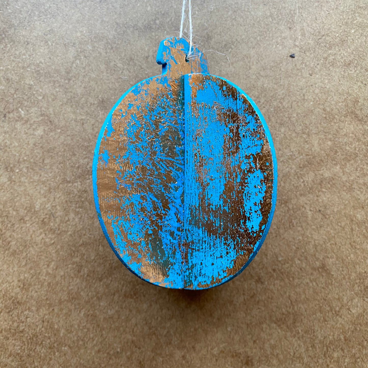 Gold Sparkle (Turquoise & Gold) 3D Wooden Bauble by Gem Blastock