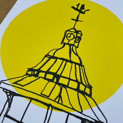 Broadstairs Clock Tower, A5 sustainable 2 colour print