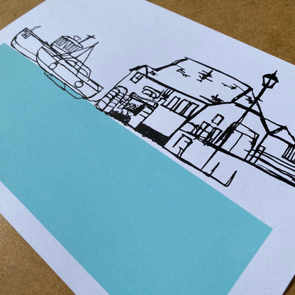 Broadstairs Old Look Out House, A5 sustainable 2 colour print