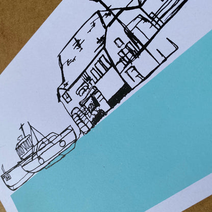 Broadstairs Old Look Out House, A5 sustainable 2 colour print