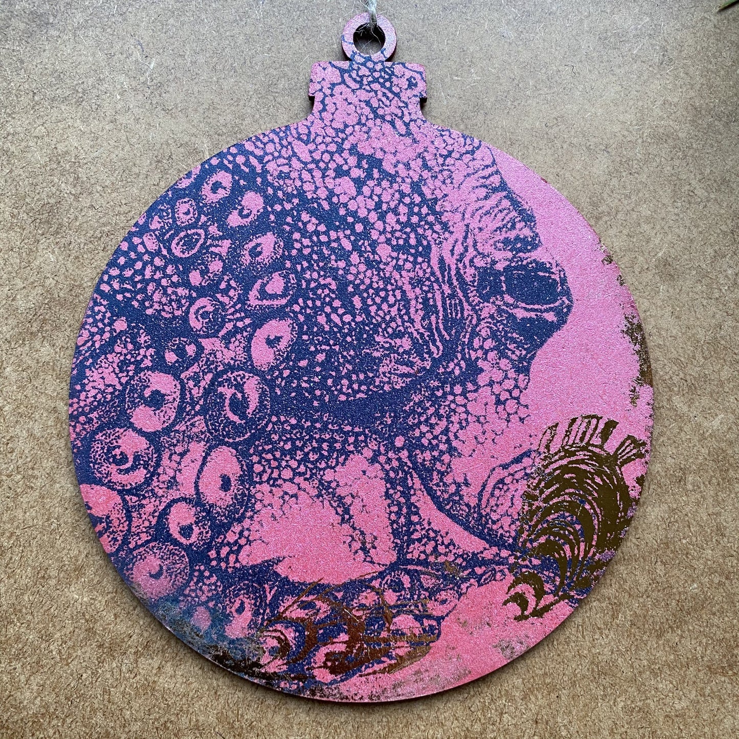 Handprinted Octopus Bauble by Gem Blastock