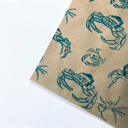 Santa Claws. Hand Printed Christmas Wrapping Paper, on 100% recycled paper