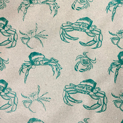 Santa Claws. Hand Printed Christmas Wrapping Paper, on 100% recycled paper