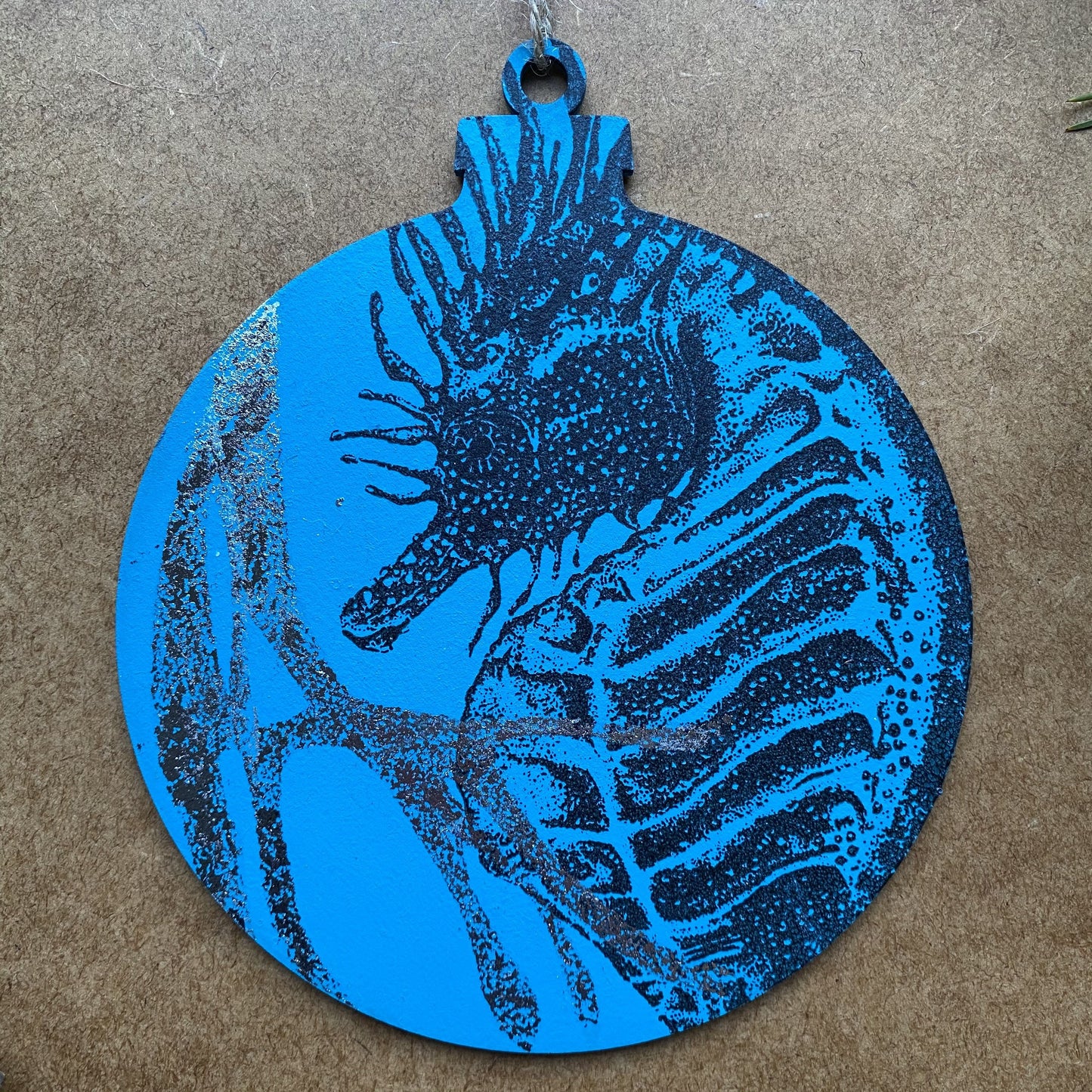 Handprinted Seahorse Bauble by Gem Blastock